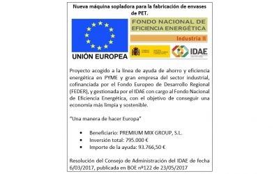 IDAE concede una subvención a Vichy Catalan Corporation