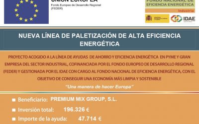 Subvención para nueva línea de paletización de alta eficiencia energética