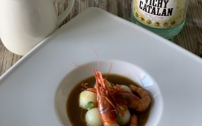 «Suquet» de gamba roja con patatas